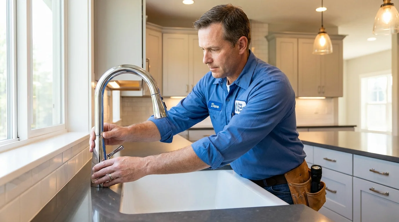 Kitchen faucet installation by Johns Plumbing LLC in Urbana